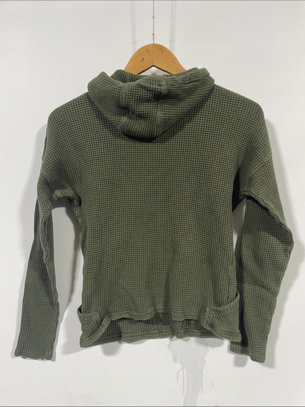 Carhartt Olive Green Waffle-Knit Pullover Hoodie - Picture 4 of 4